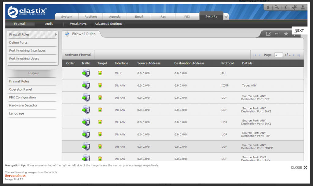Elastix-Firewall