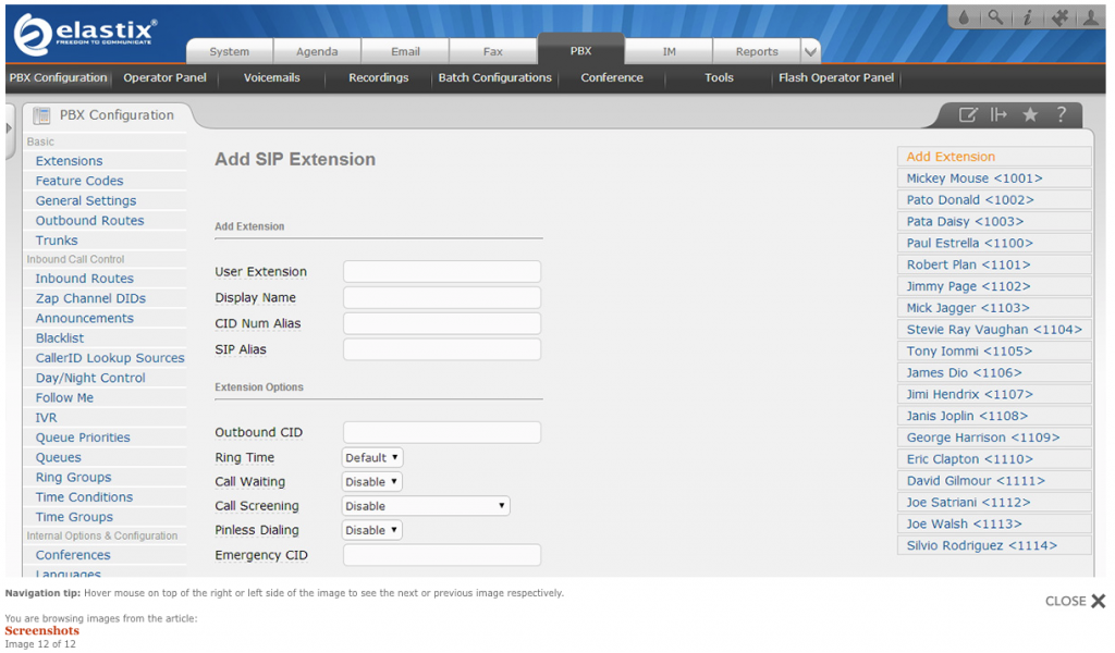 Elastix-PBX-Configuration
